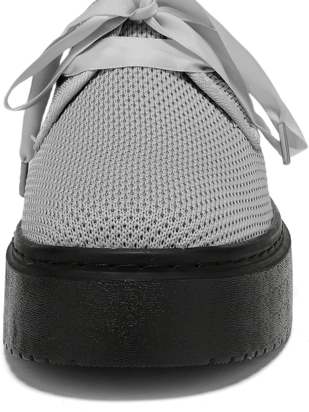 Beauseen Light Gray Mesh Platform Lace-Up Women’s Shoes